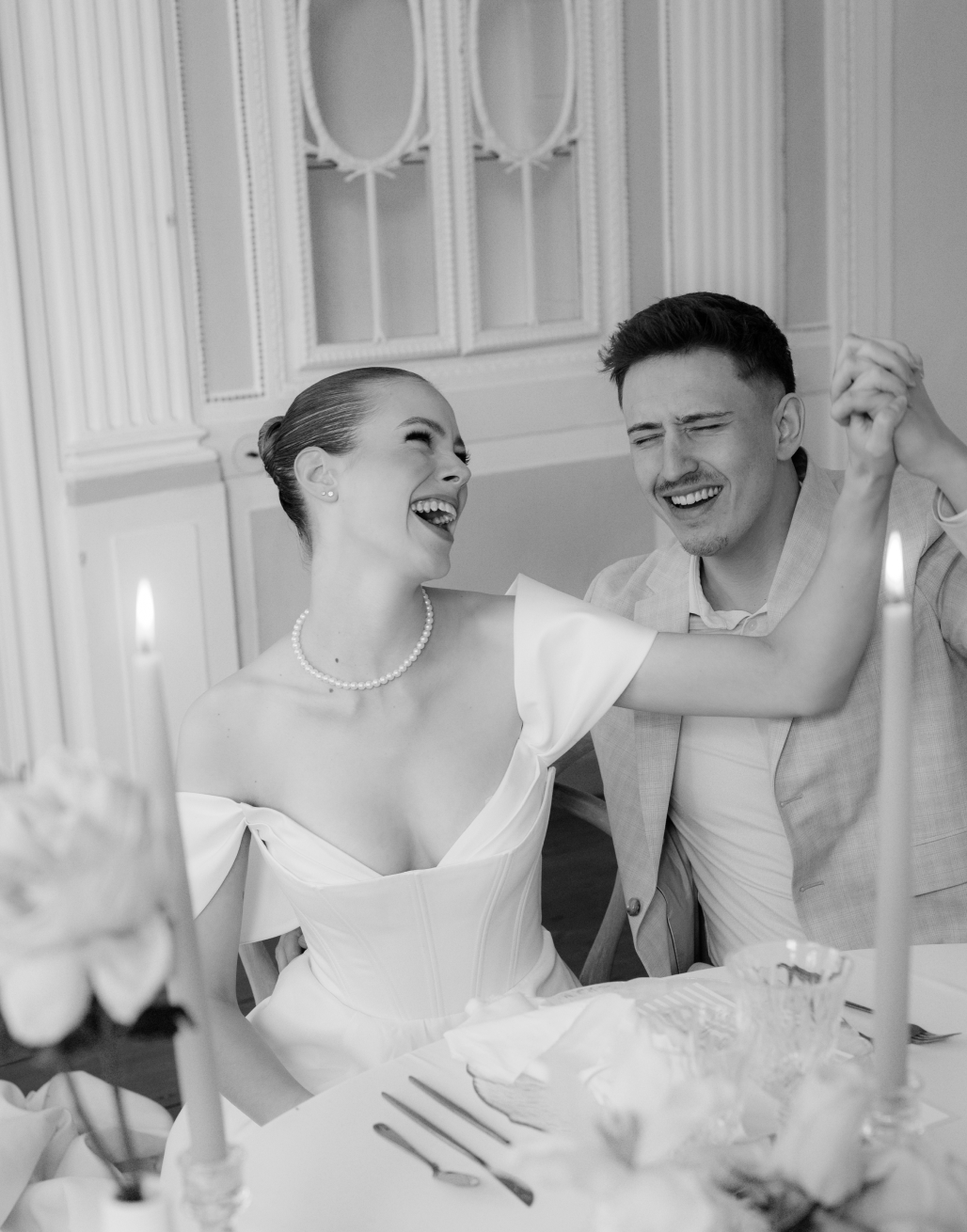 Arbeitsweise bei Hochzeiten – Schwarz-Weiß-Foto